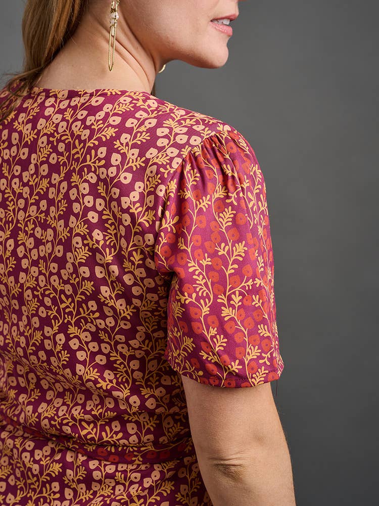Wrap Maxi Dress Berry Poppy Mix