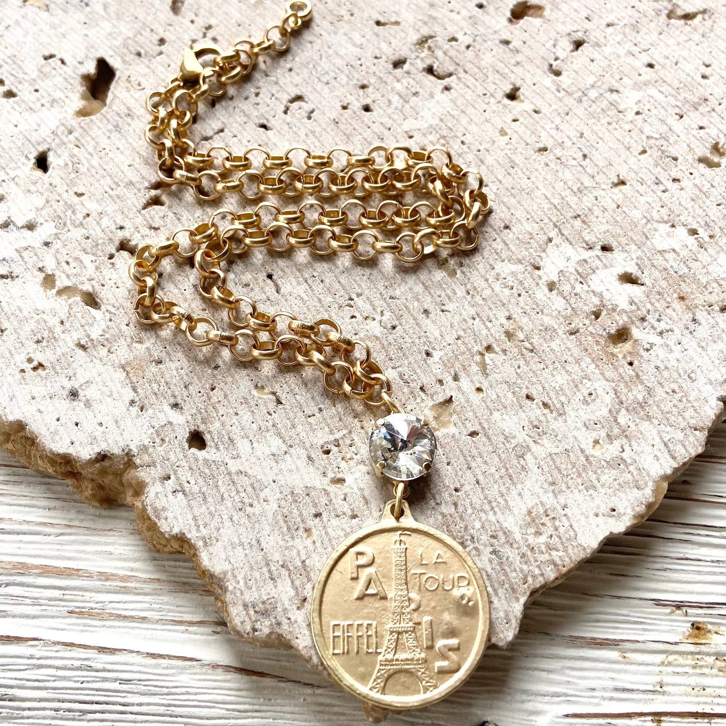 Paris France French coin necklace