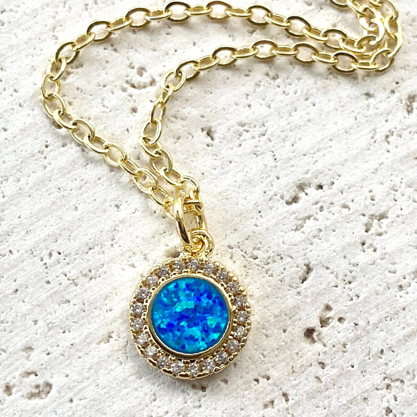 Opal dainty layering necklace evil eye third eye protection