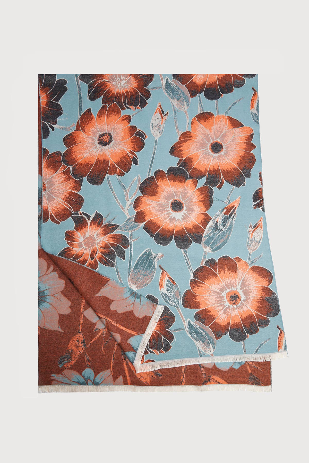 Reversible Blooming Botanical Scarf