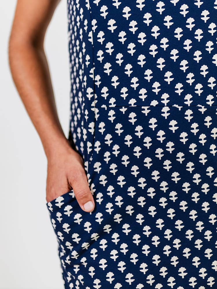Evanston Dress Micro Floral Navy