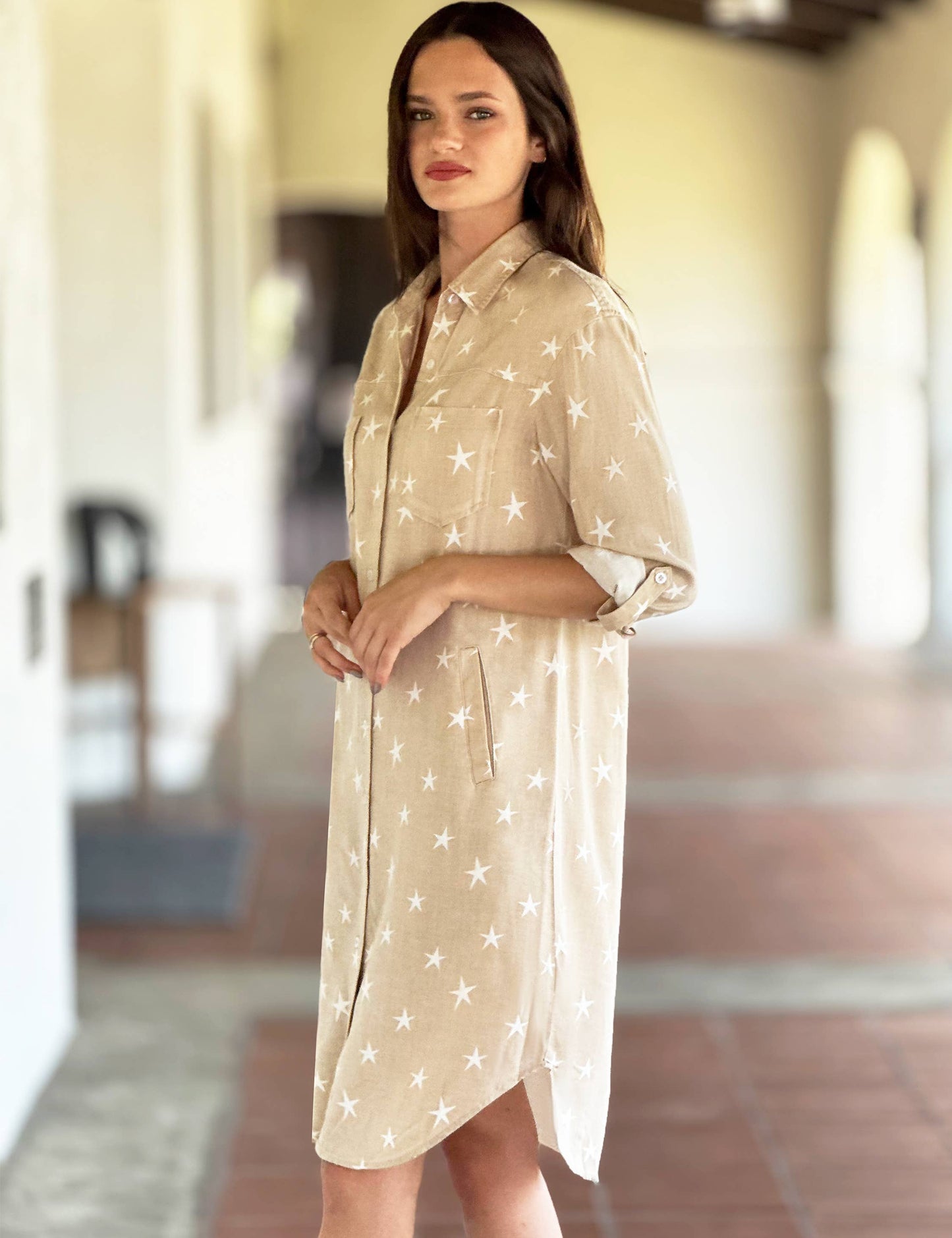 Kick-Back Shirt Dress