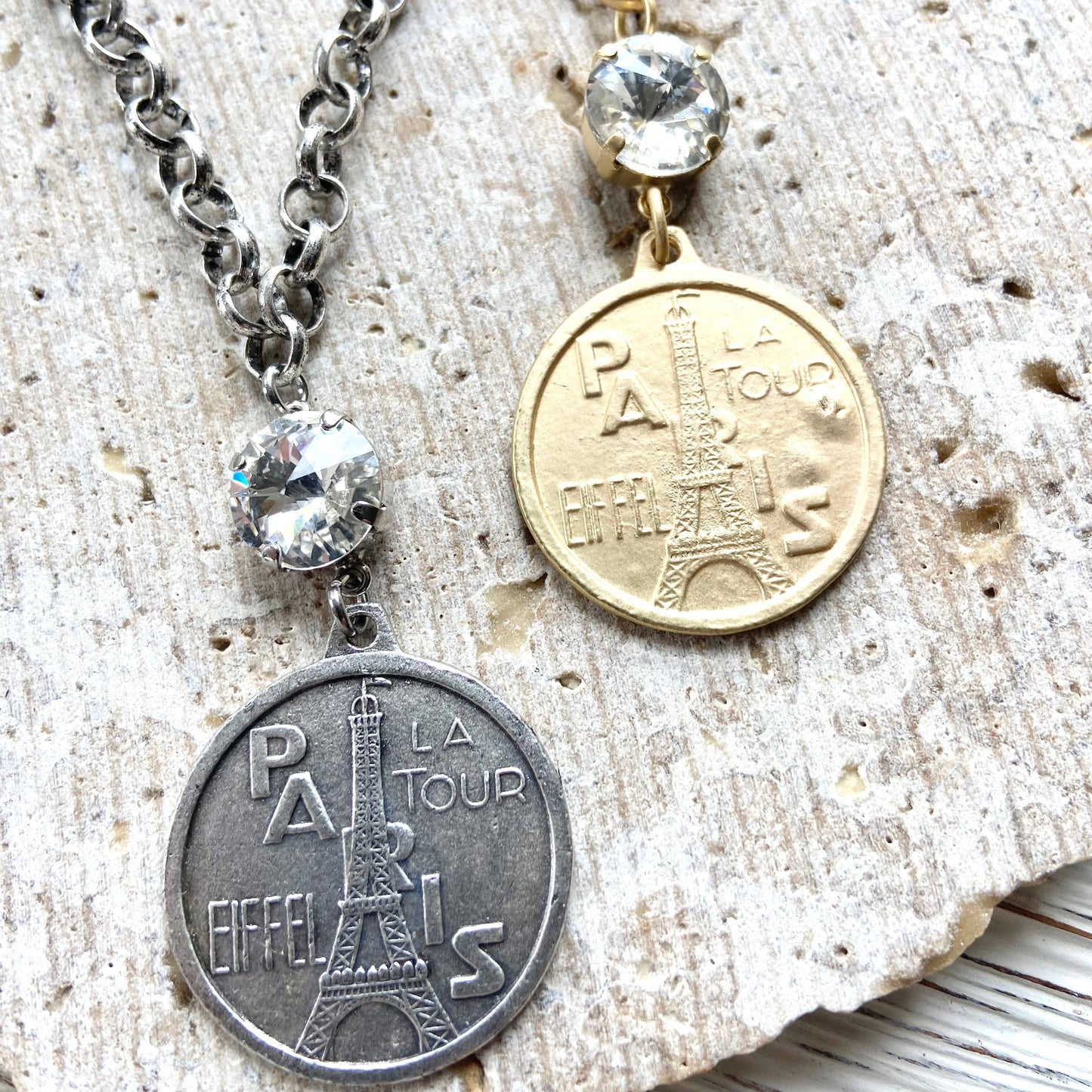 Paris France French coin necklace