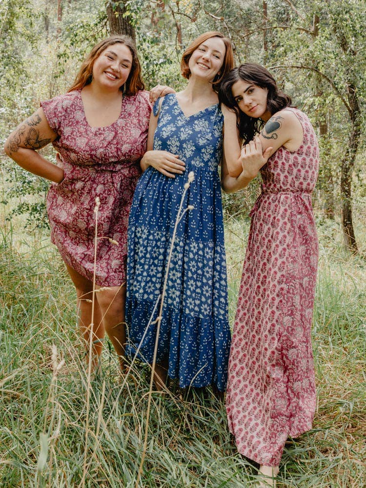 Artsy Traveler Plus Size Dress Magenta Vine
