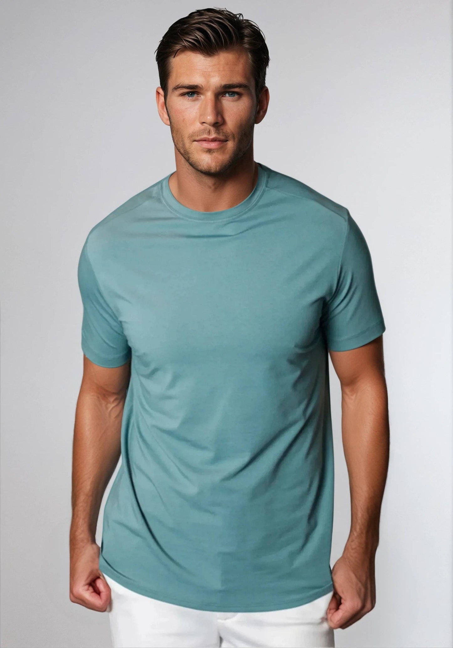 Buki + CINQO Crew Neck T-Shirt Blue Grey