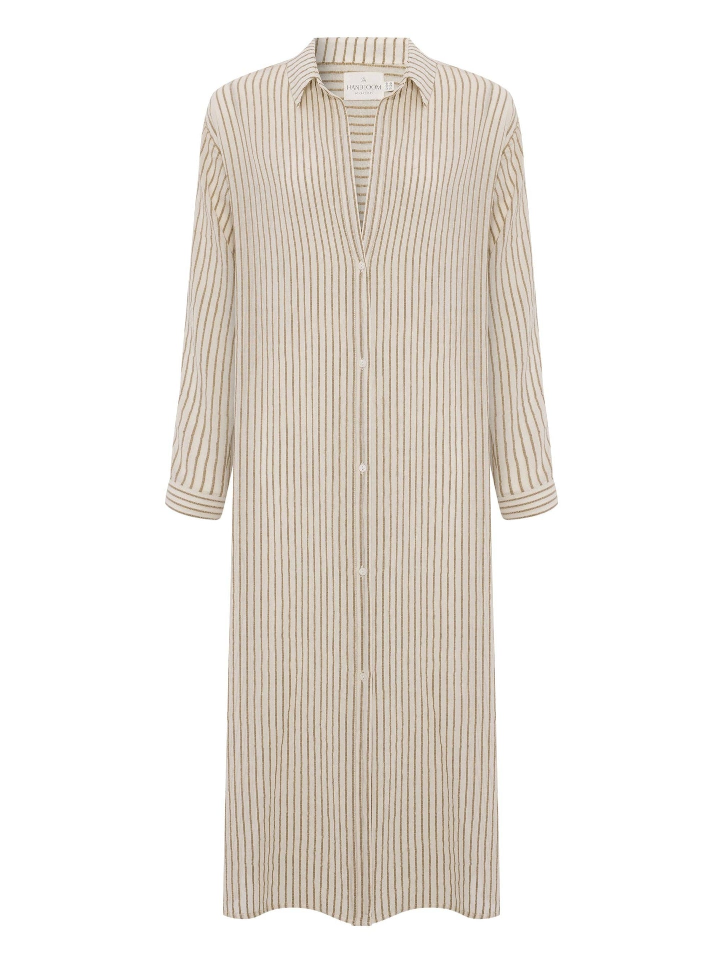 Voyage Shirt Dress - Khaki Green Stripes
