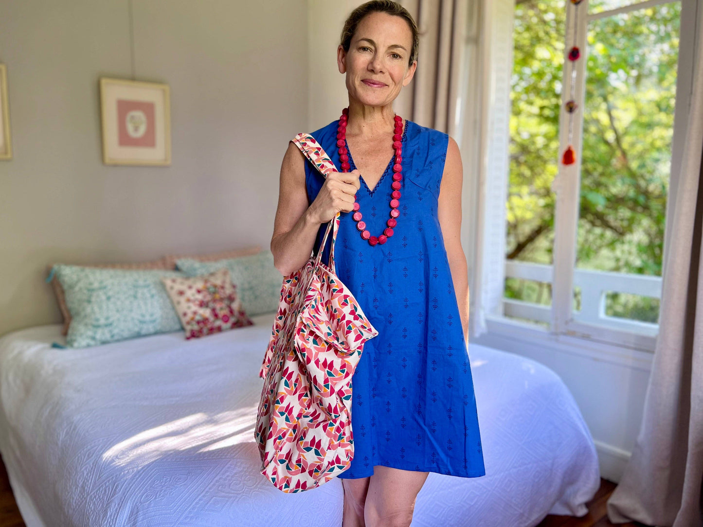 Royal Blue Staghorn Sleeveless Shift Dress