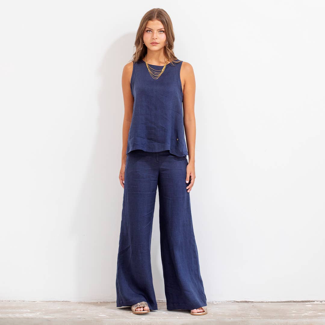 PILAR PANT BLUE LINEN