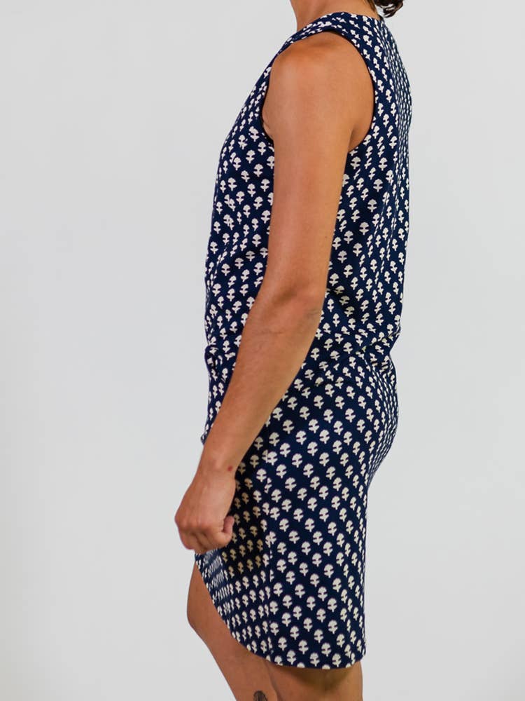 Evanston Dress Micro Floral Navy