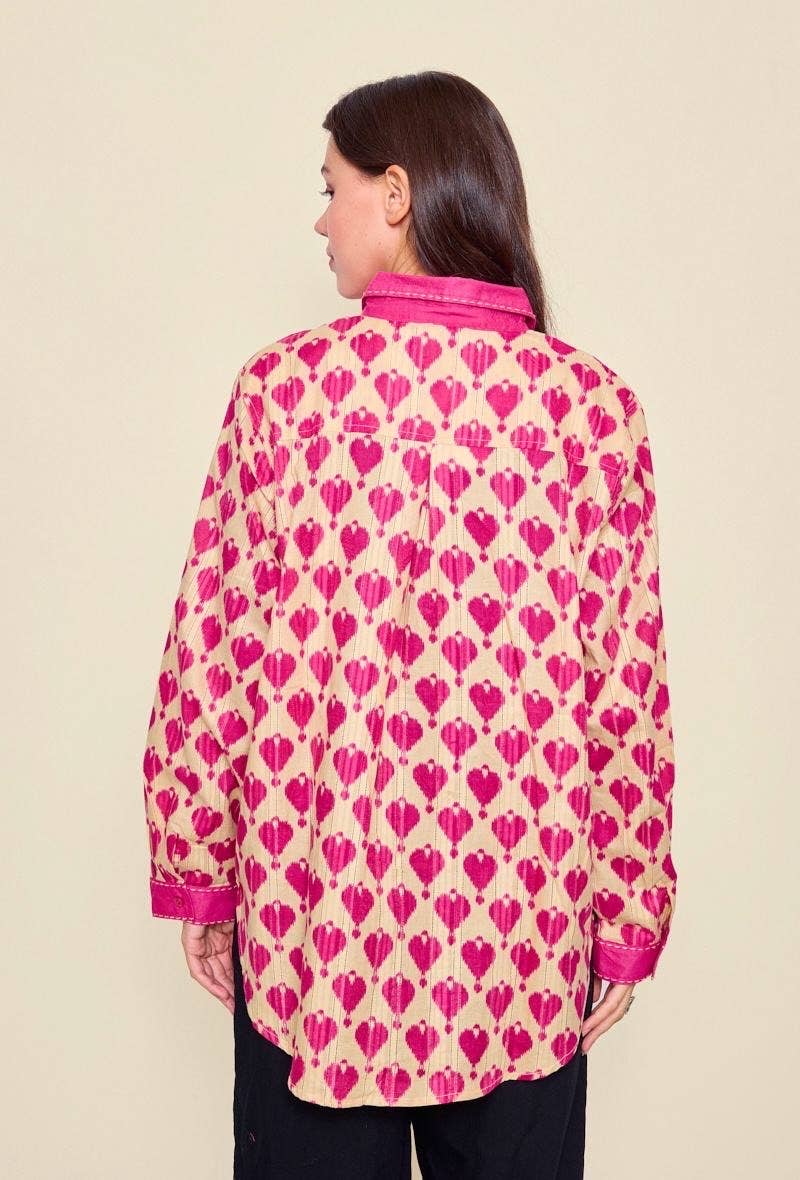 Dobby long sleeve cotton shirt