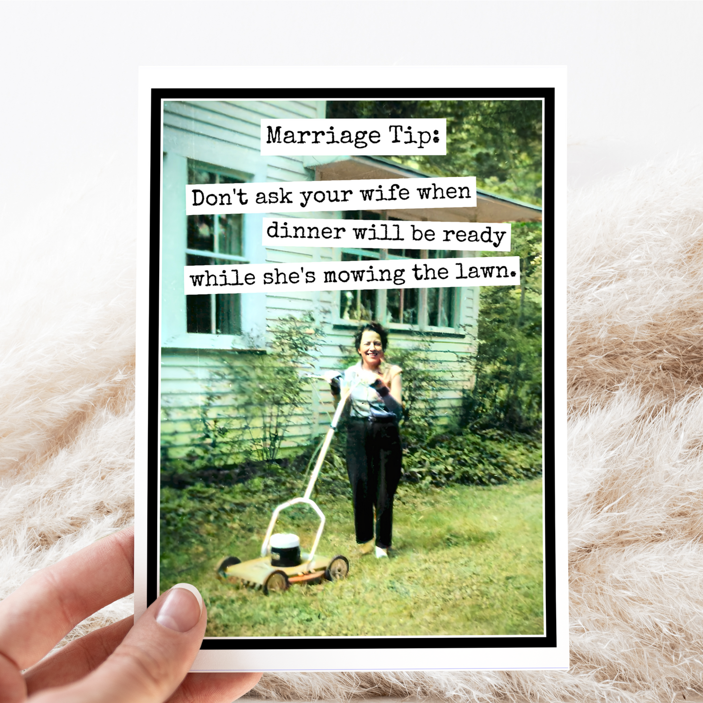 Marriage Tip. Funny Greeting Card. Anniversary.
