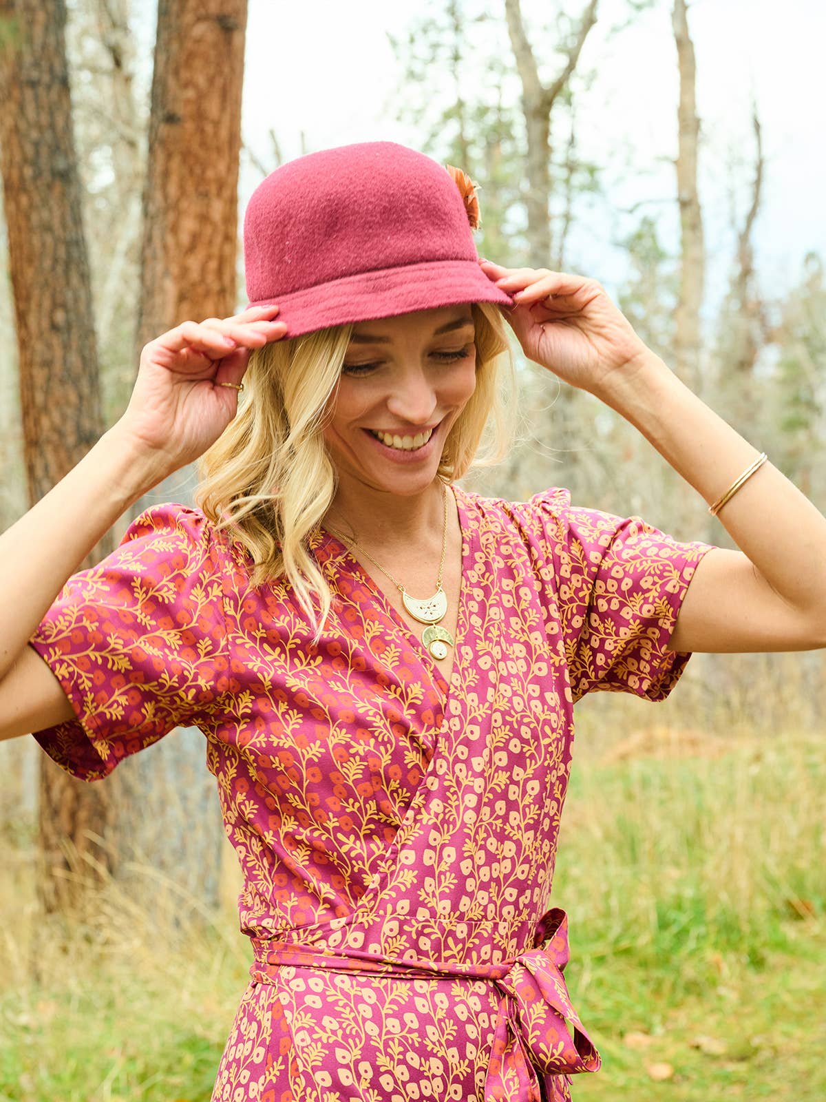 Wrap Maxi Dress Berry Poppy Mix