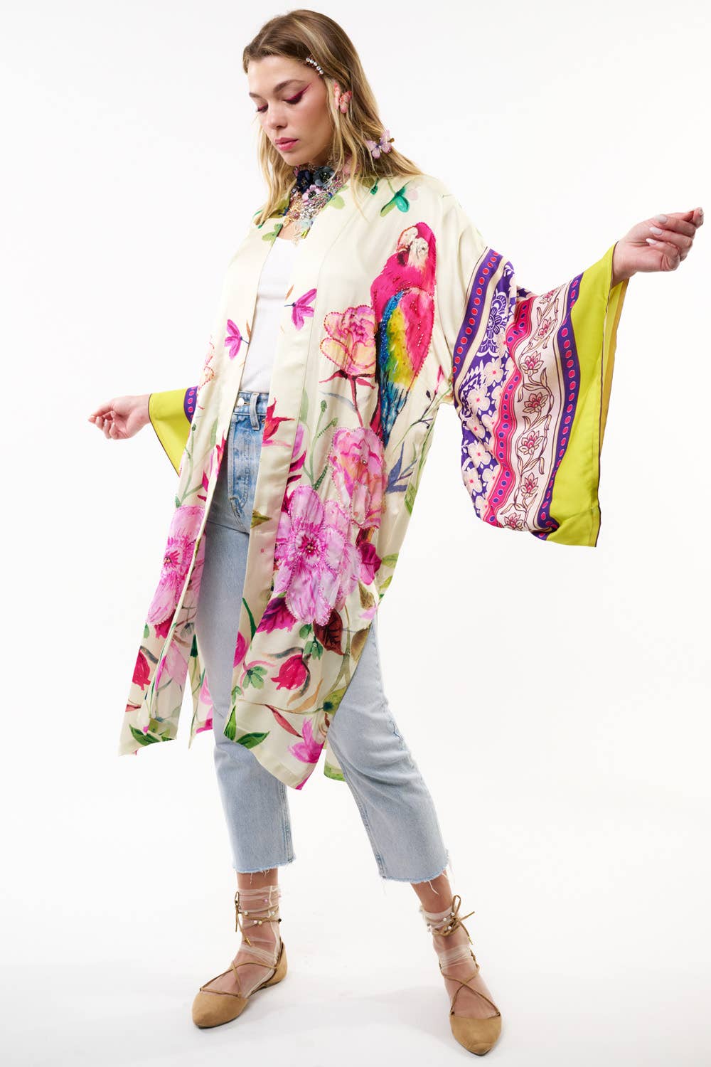 Tropical Mood Hand-beaded Kimono