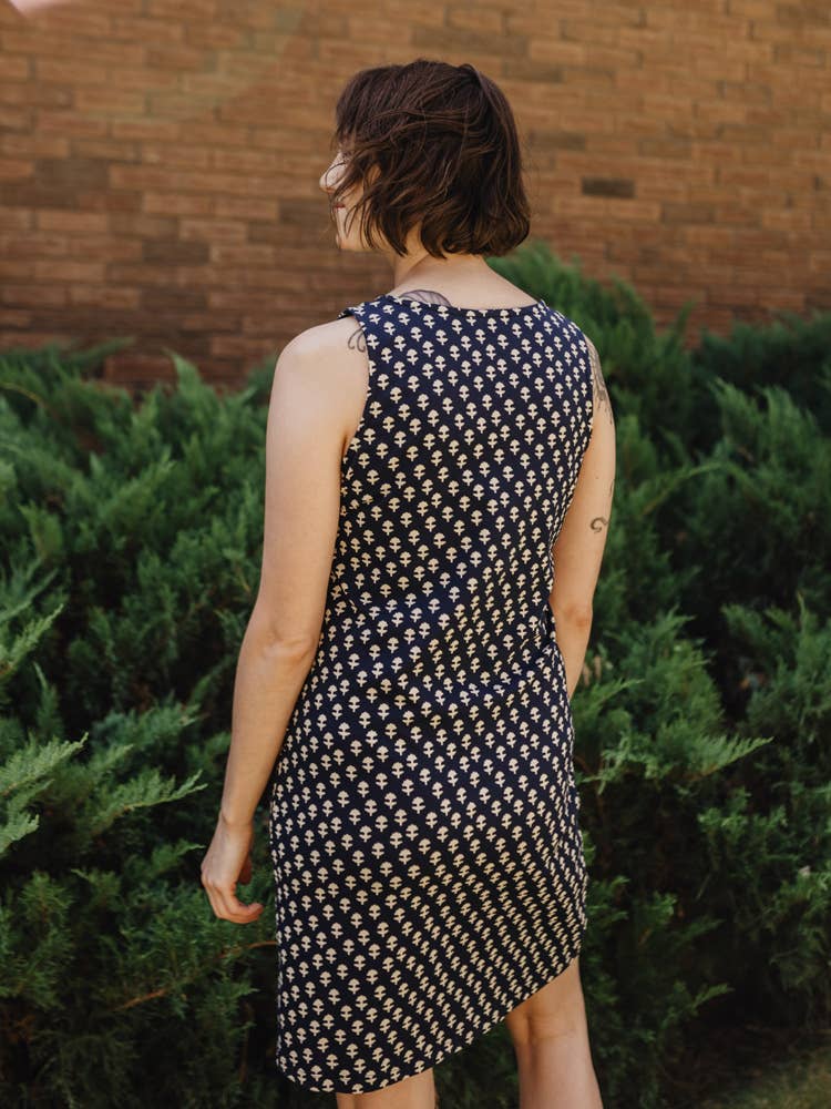 Evanston Dress Micro Floral Navy