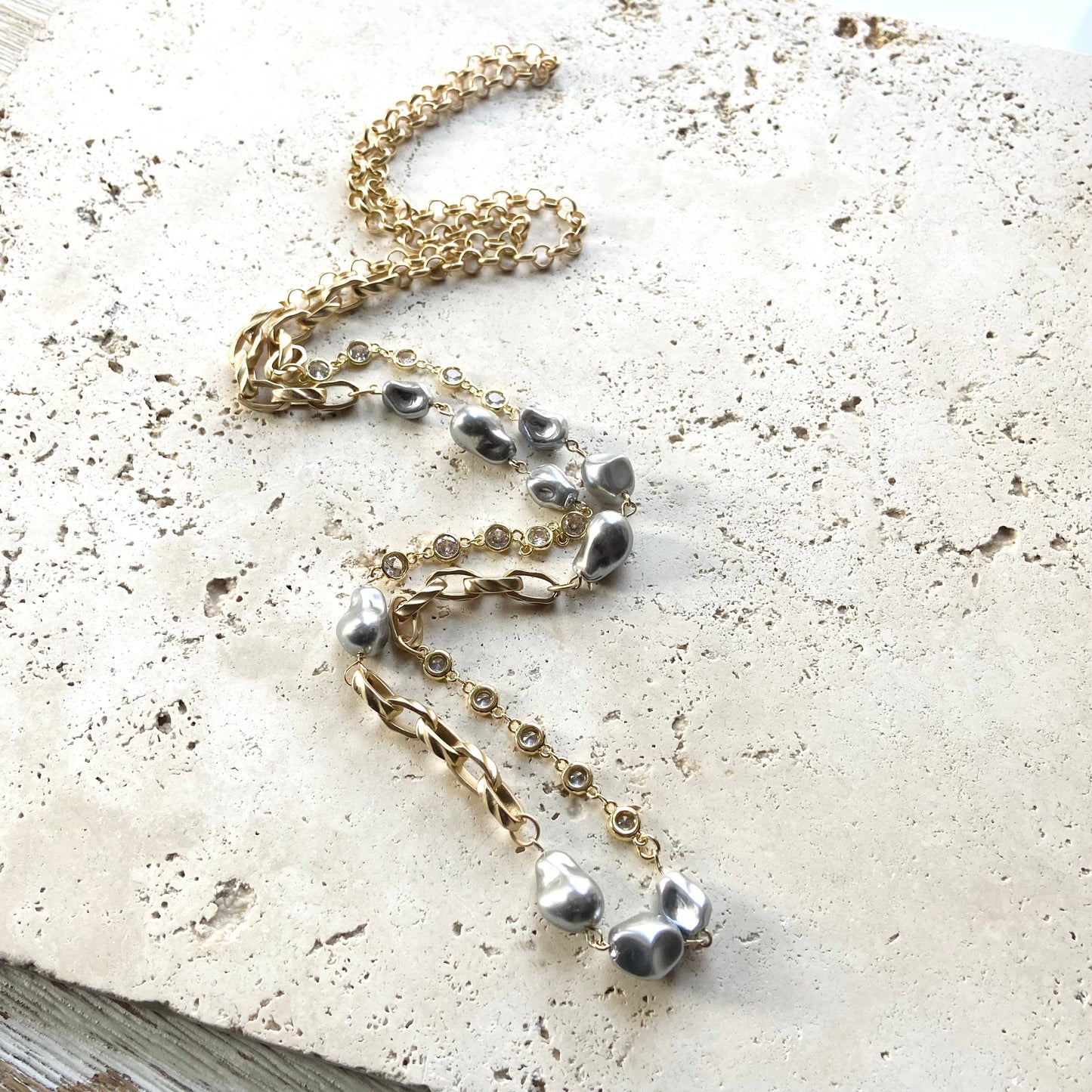 Long layering modern vintage necklace boutique jewelry