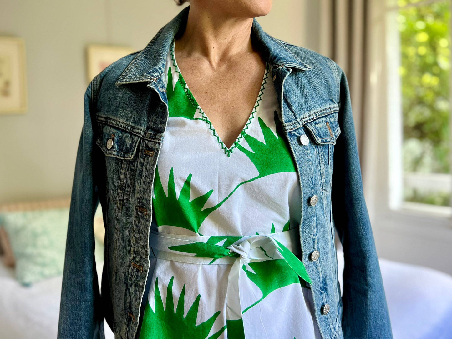 Green and White Sea Turtle Sleeveless Shift Dress