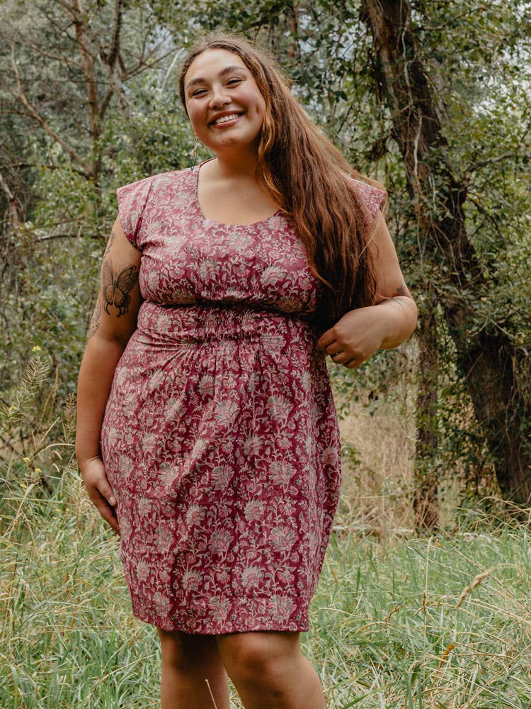 Artsy Traveler Plus Size Dress Magenta Vine