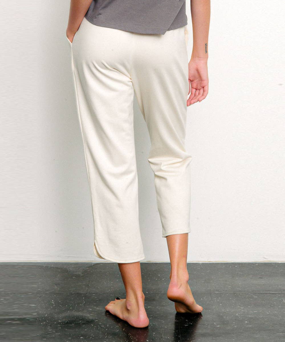 BRUSHED ORGANIC HEMP JOGGERS VANILLA