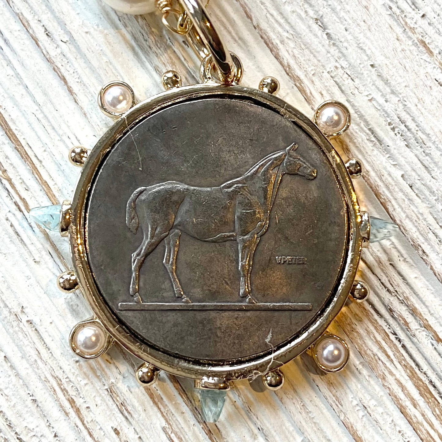 French medallion coin horse jewelry boutique fall