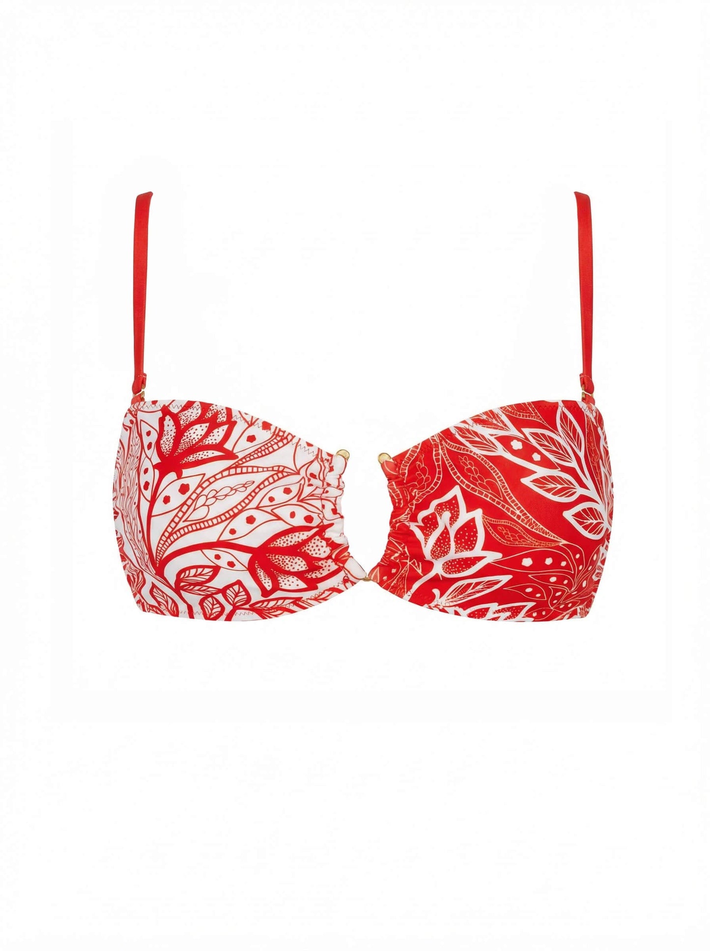 Scarlet Bloom Reversible Square Bandeau Top