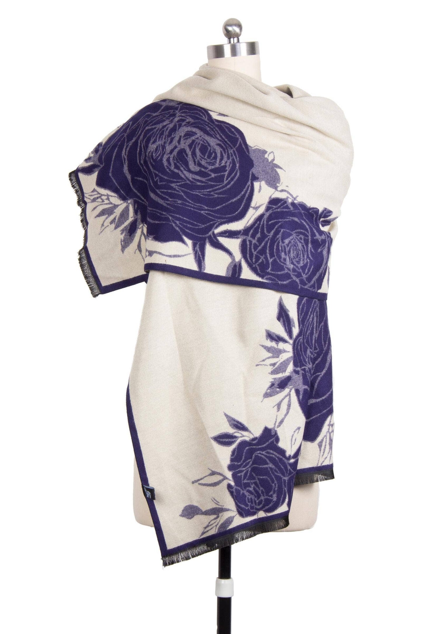 Fiore Reversible Rose Pattern Scarf