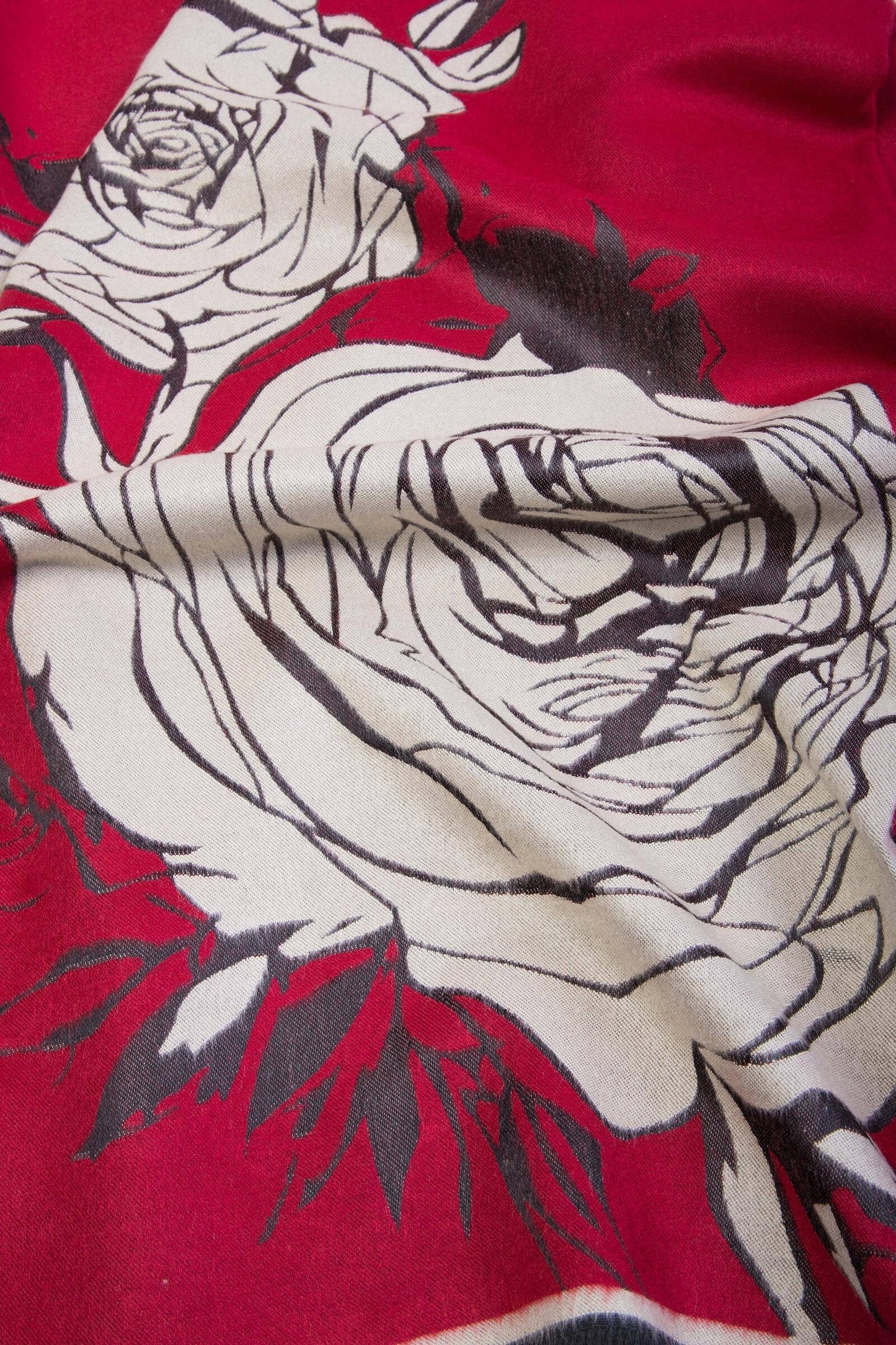 Fiore Reversible Rose Pattern Scarf
