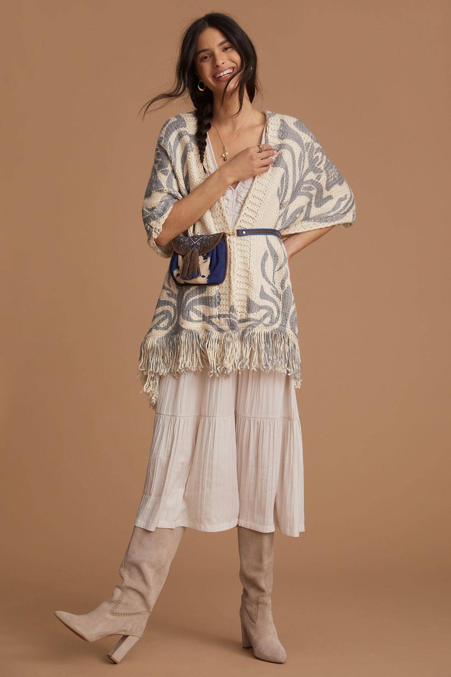 Knit Tassel Kimono