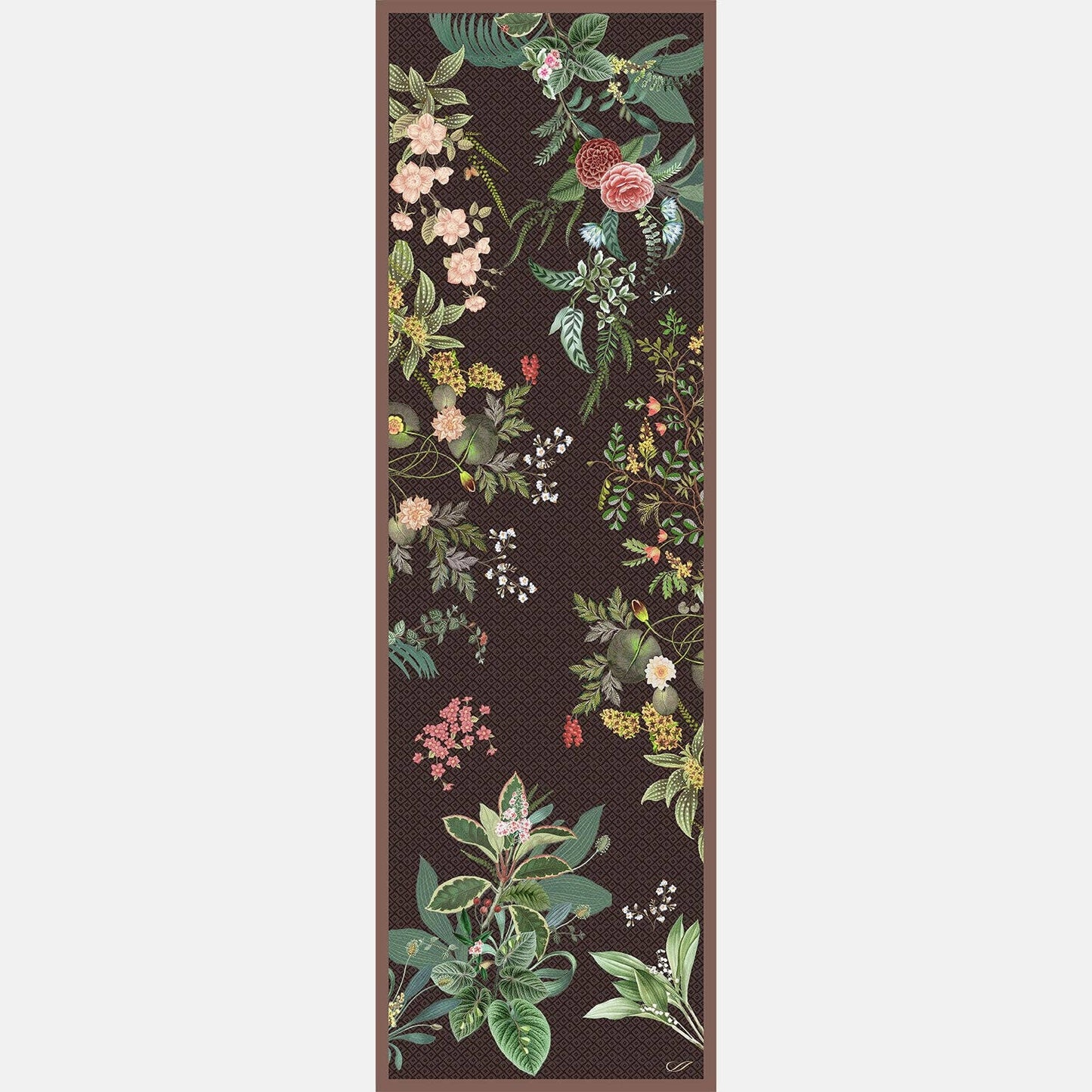 Sara - Long Satin Silk Scarf - Chocolate