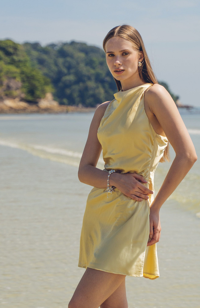Harper Silk Mini Dress - Butter Yellow