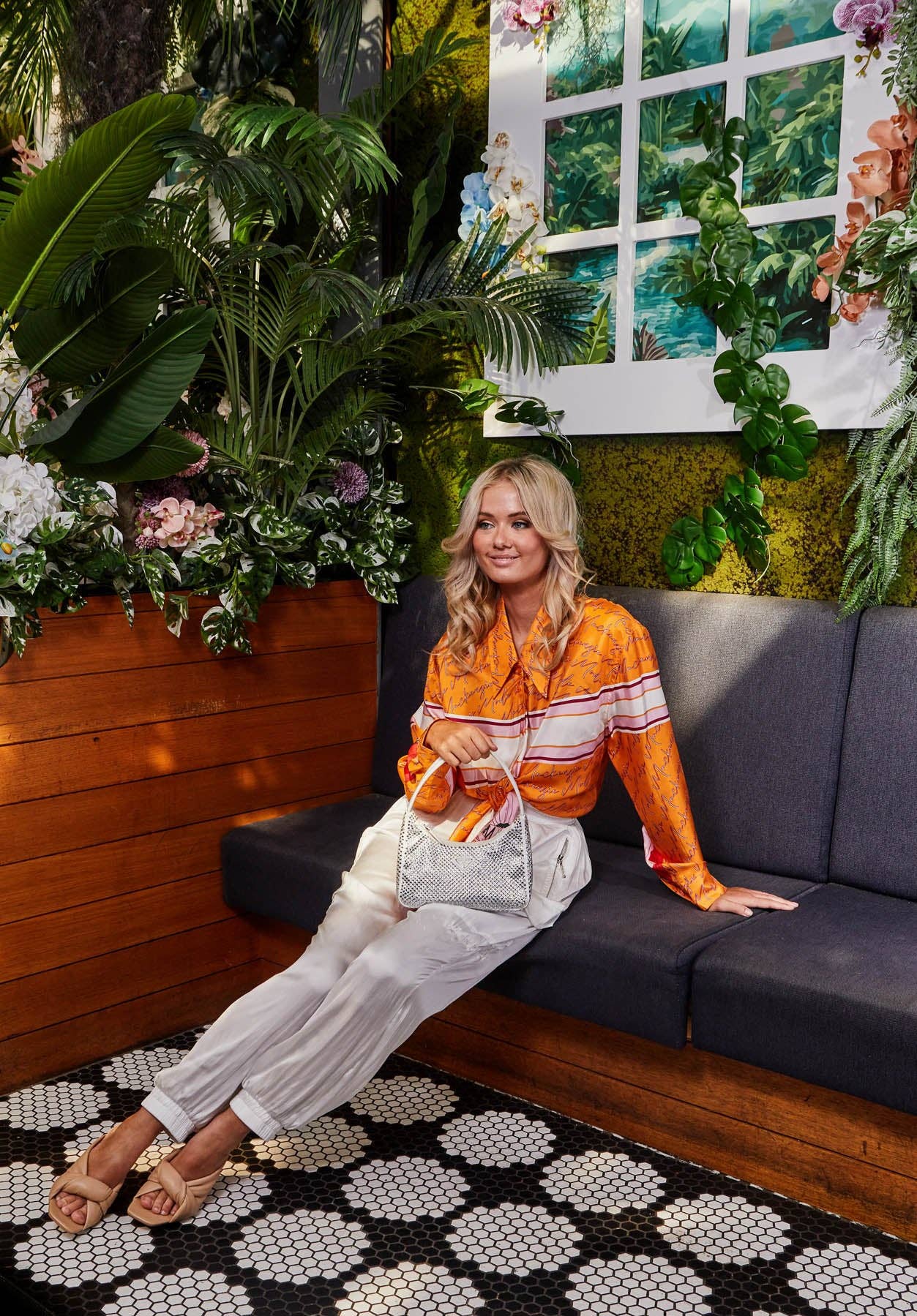 Silk Tangerine Poppy Blouse