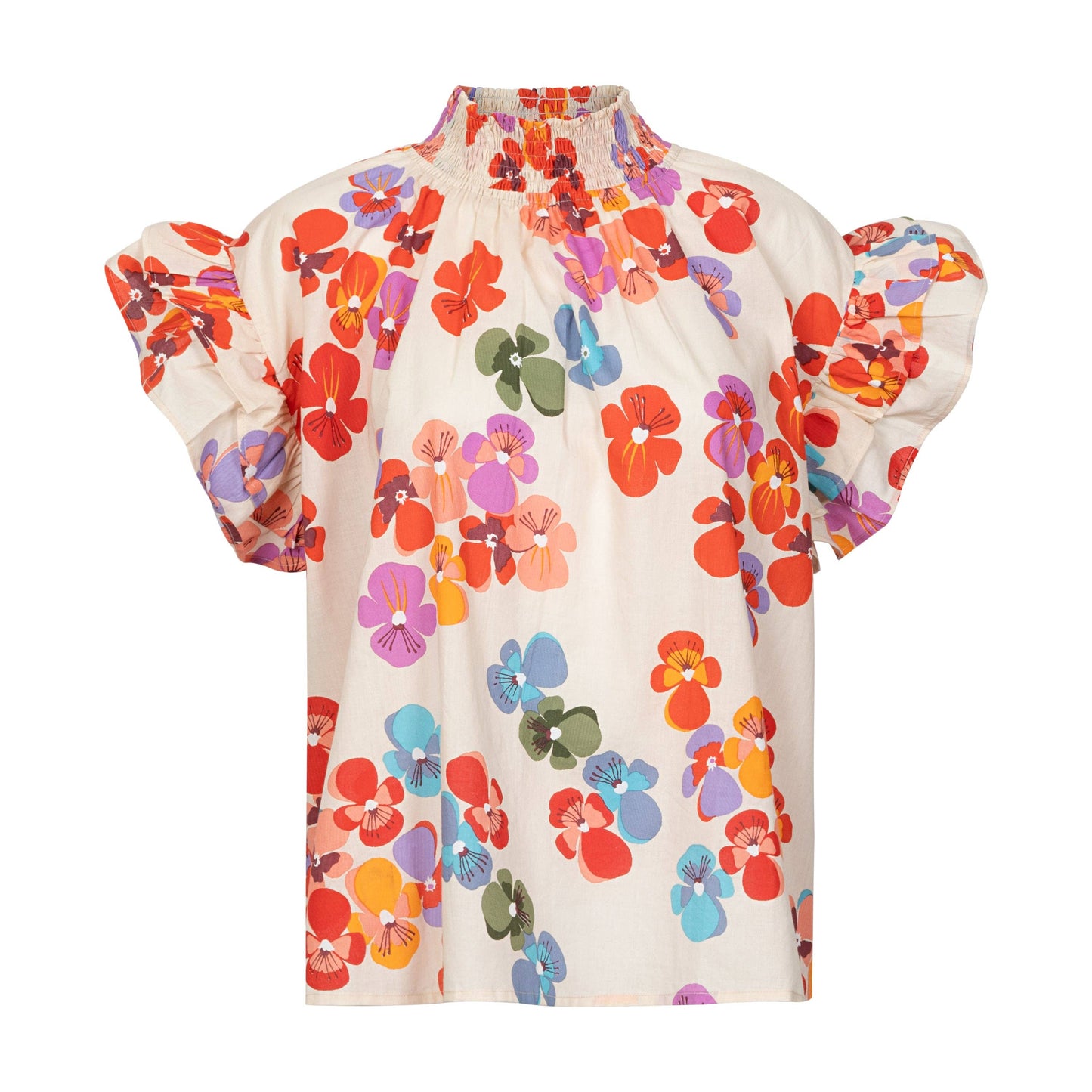 Rainbow Flower Flutter Top