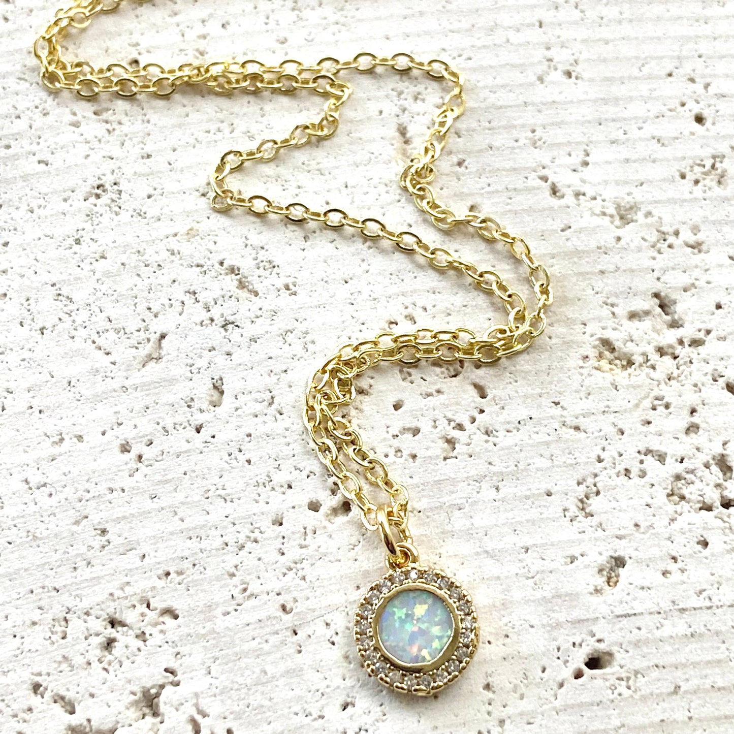 Opal dainty layering necklace evil eye third eye protection