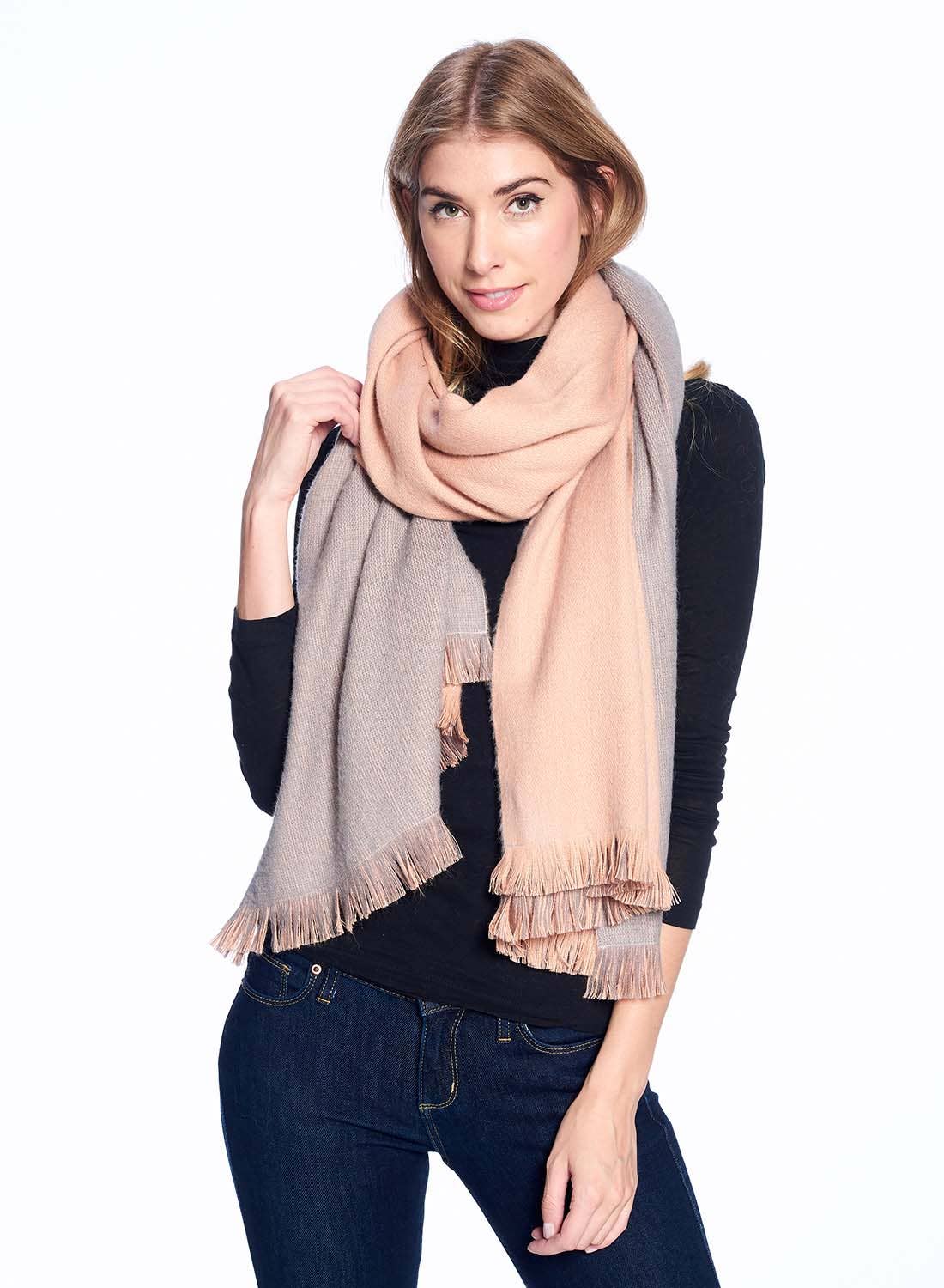 Alpaca Reversible Wrap - Dusty Coral