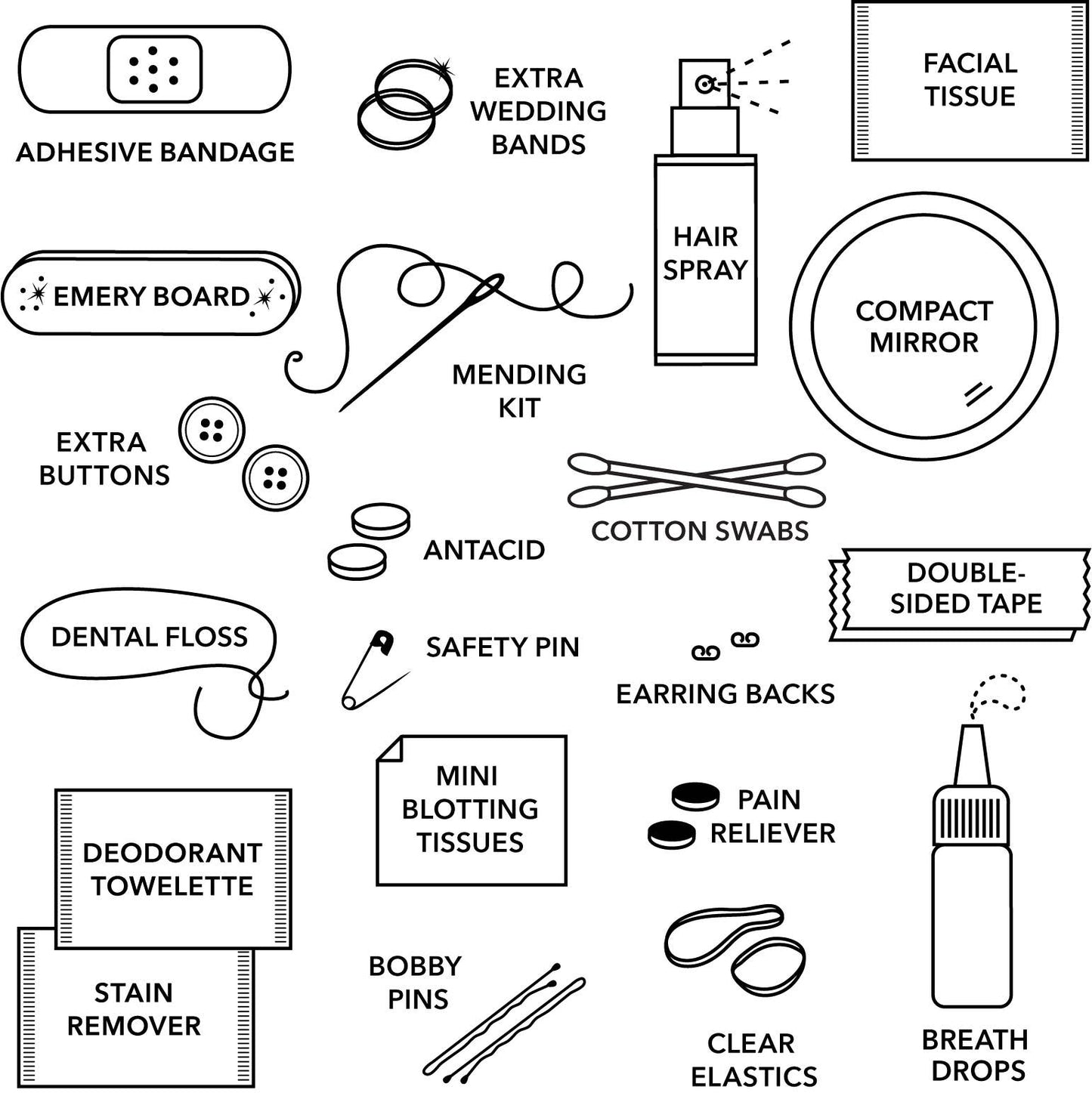 Velvet Minimergency Kit for Bridesmaids | Wedding Gifts