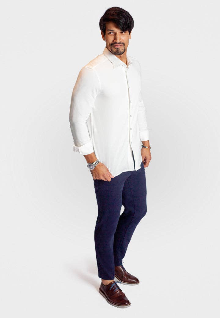 Buki + CINQO 'Single Shot' Long Sleeve Shirt White