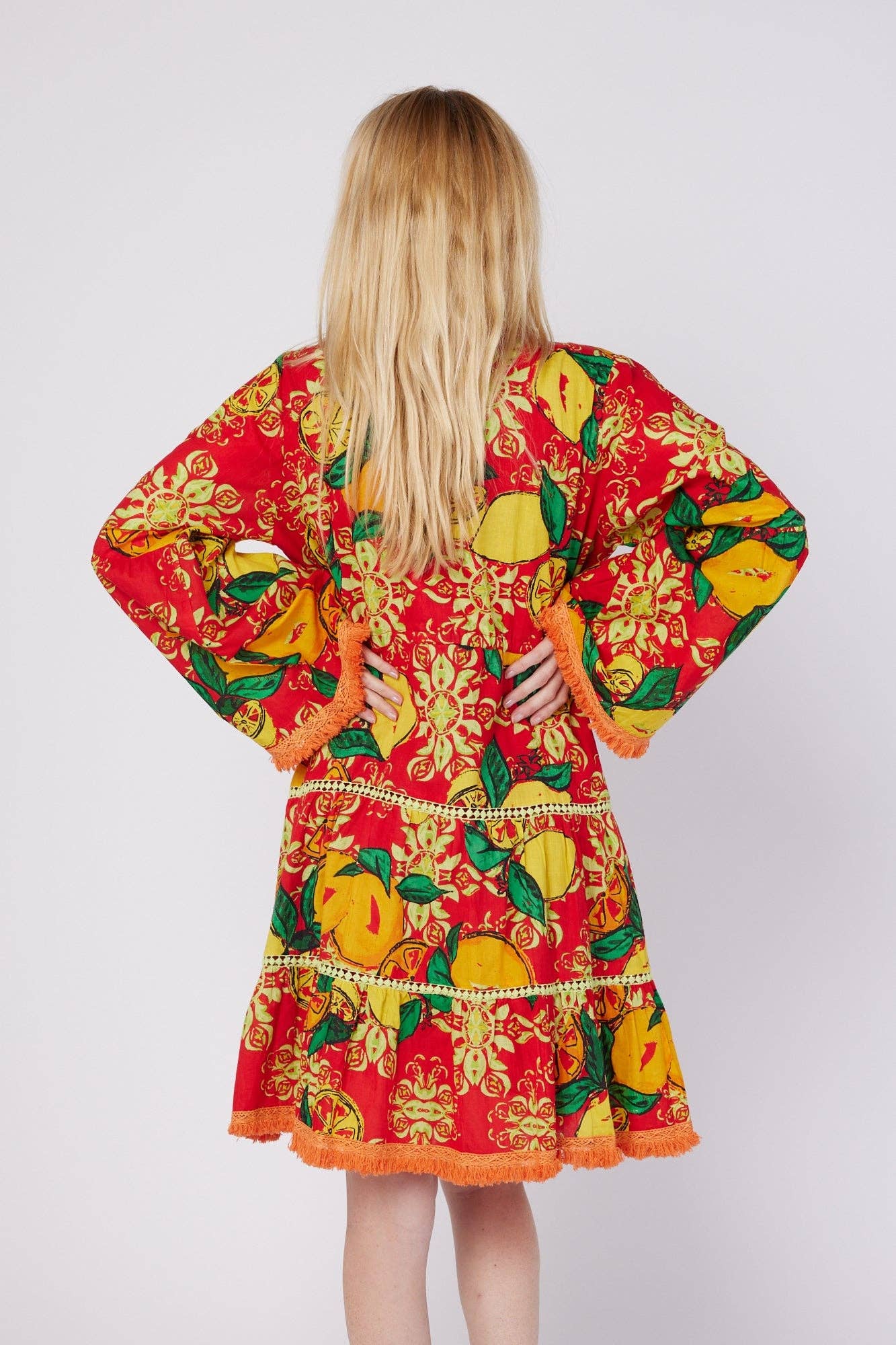 Desideria Resort Dress Red Positano Lemon