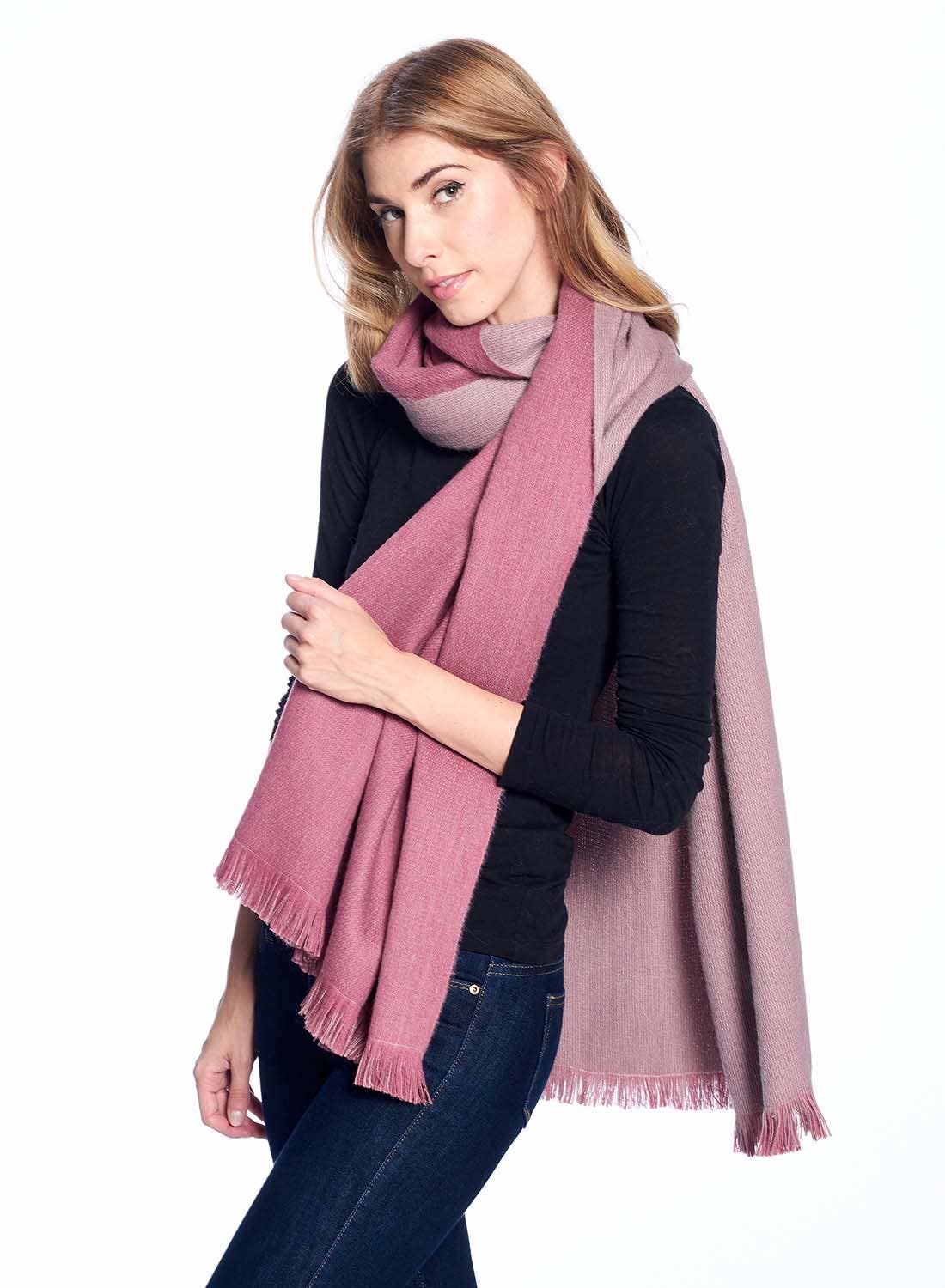 Alpaca Reversible Wrap - Renaissance Rose