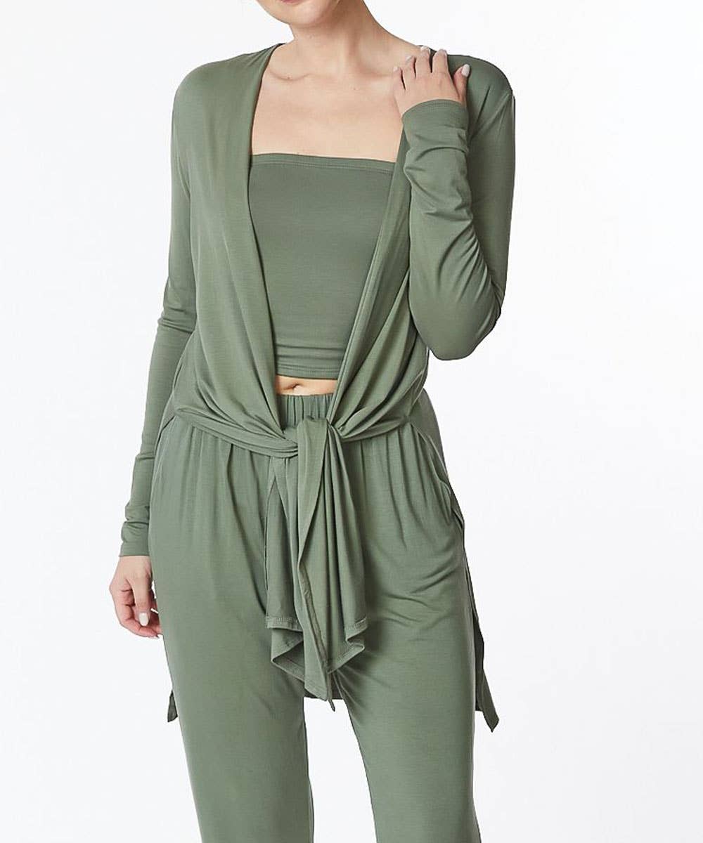 BAMBOO LONG OPEN CARDIGAN