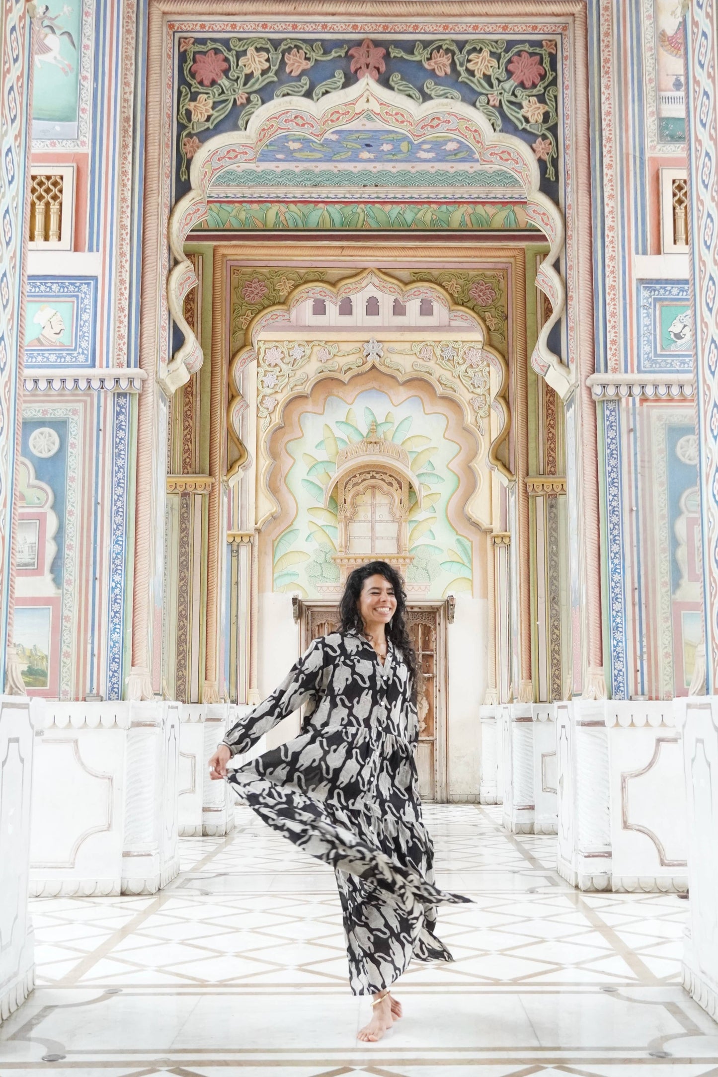 Cotton Venus Maxi Dress ~ Black Tiger