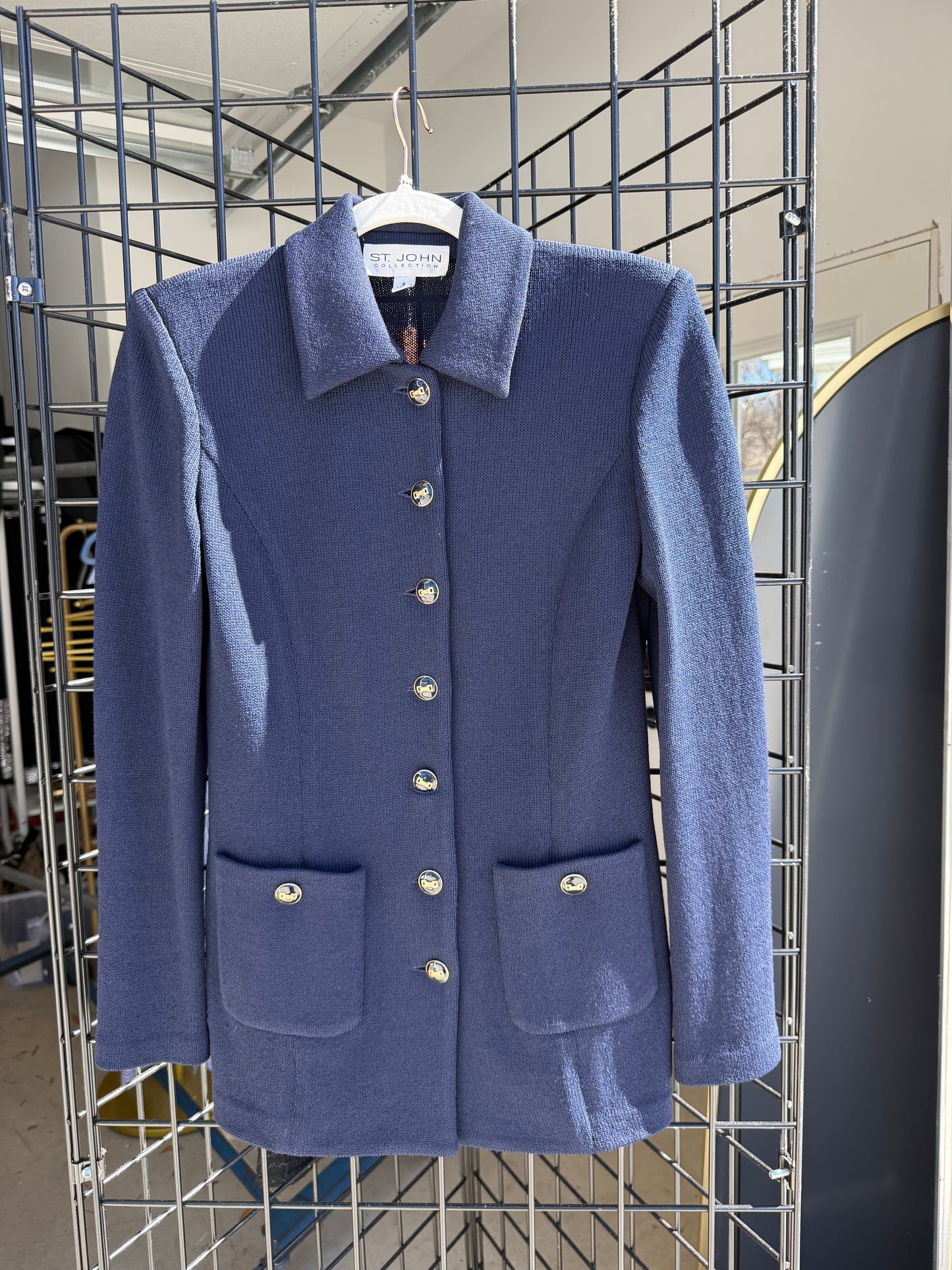 St. John Collection Navy Santana Knit Jacket - Luxury Consignment