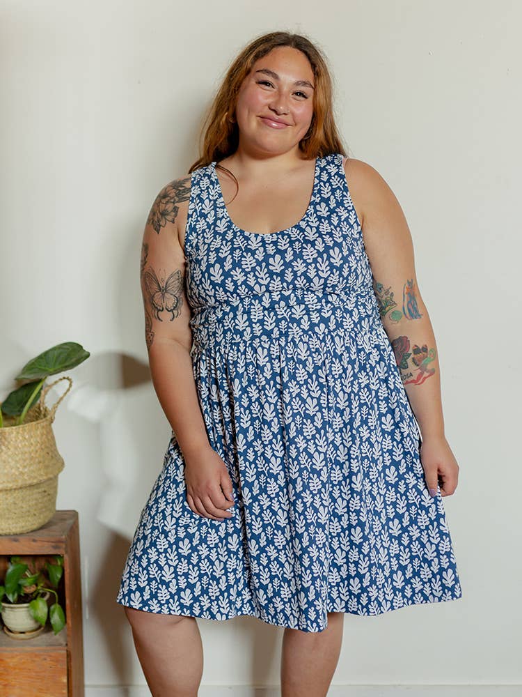 Asheville Plus Size Dress Mod Reef Blue