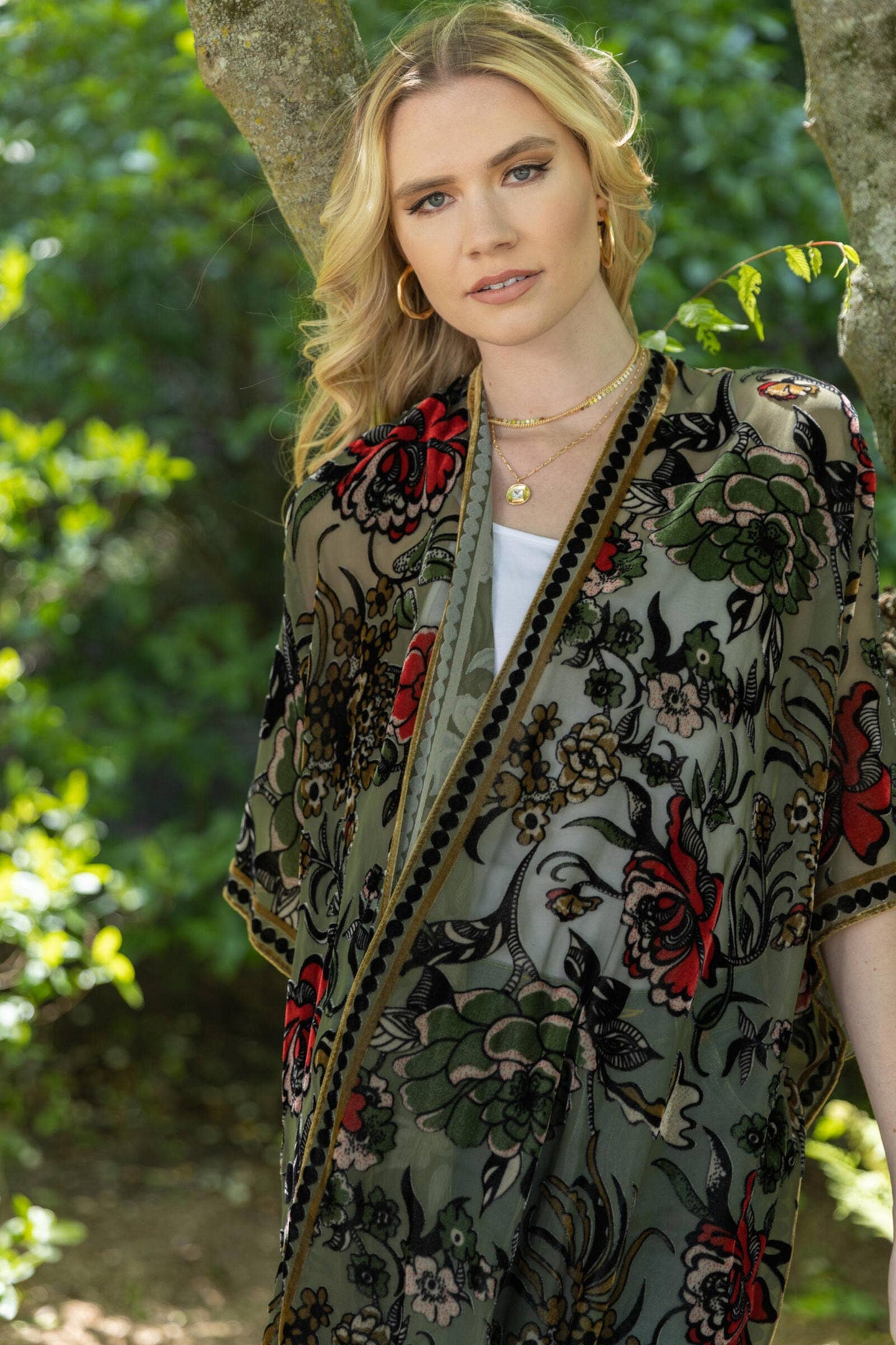 Velvet Muse Burnout Kimono