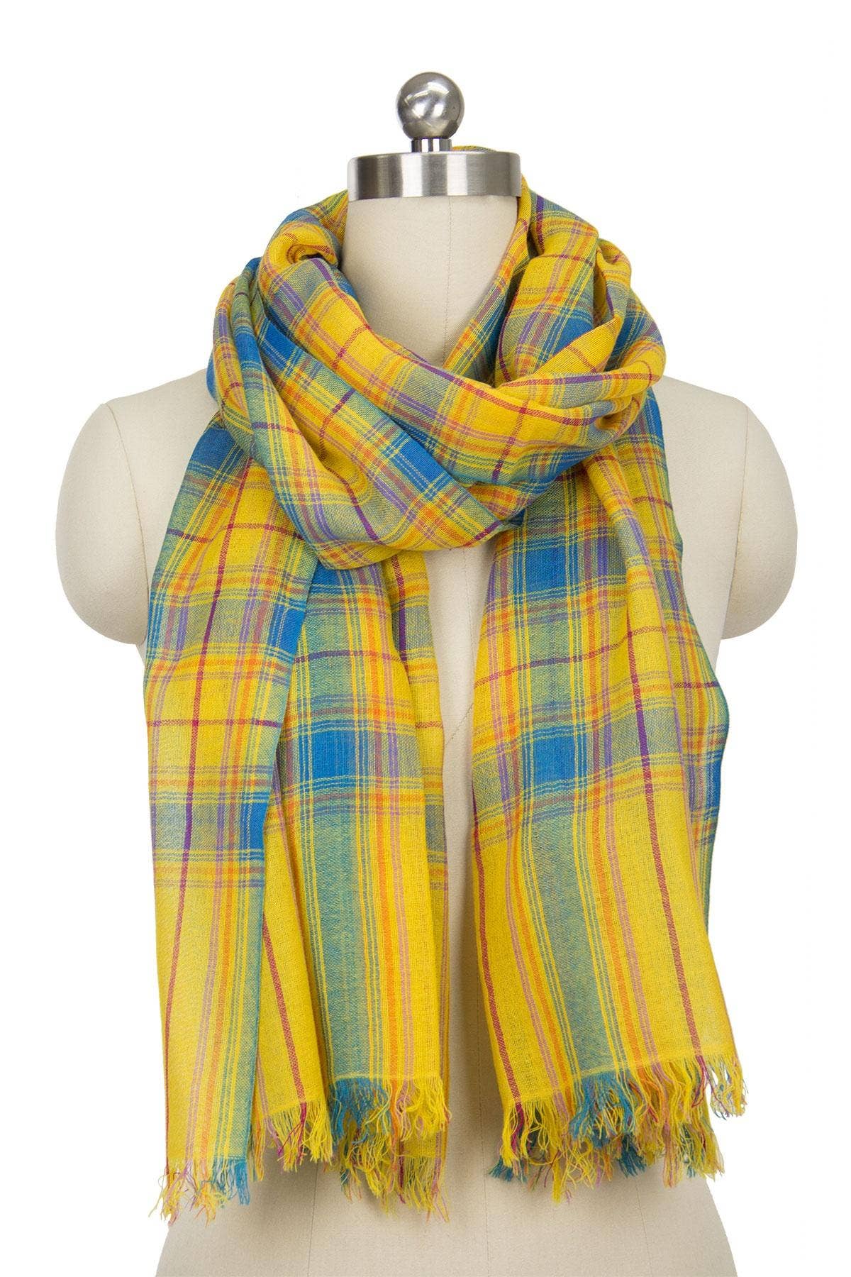 Yellow Pop Plaid Scarf