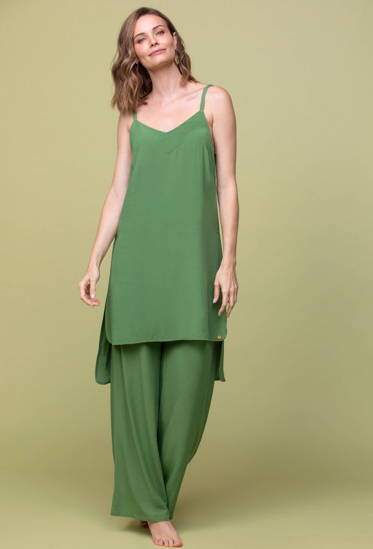FLARED TROUSERS GREEN