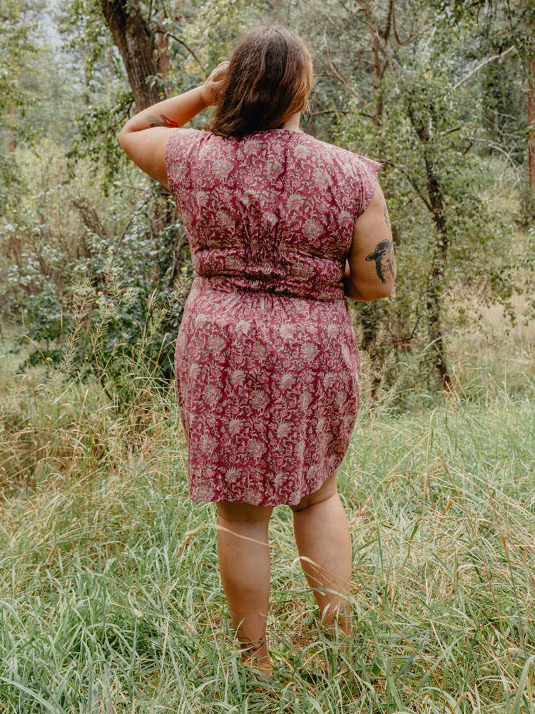 Artsy Traveler Plus Size Dress Magenta Vine