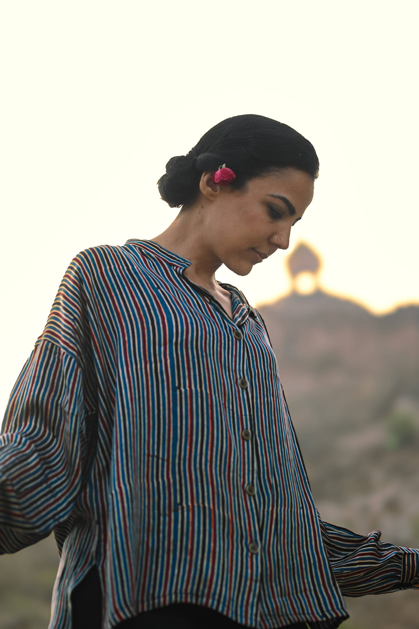 Modal Silk Blouse ~ Stripes