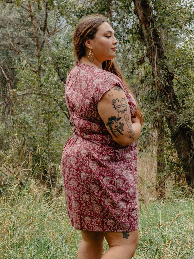 Artsy Traveler Plus Size Dress Magenta Vine