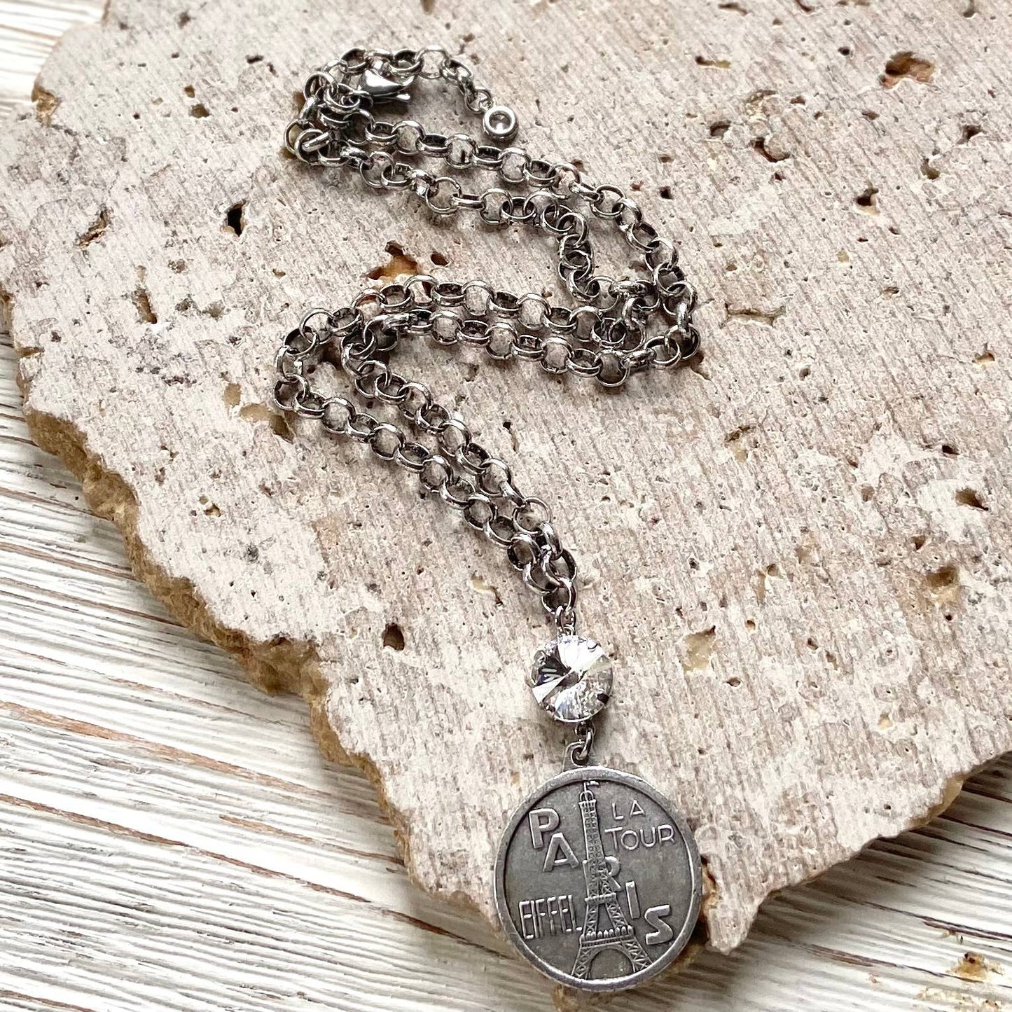 Paris France French coin necklace