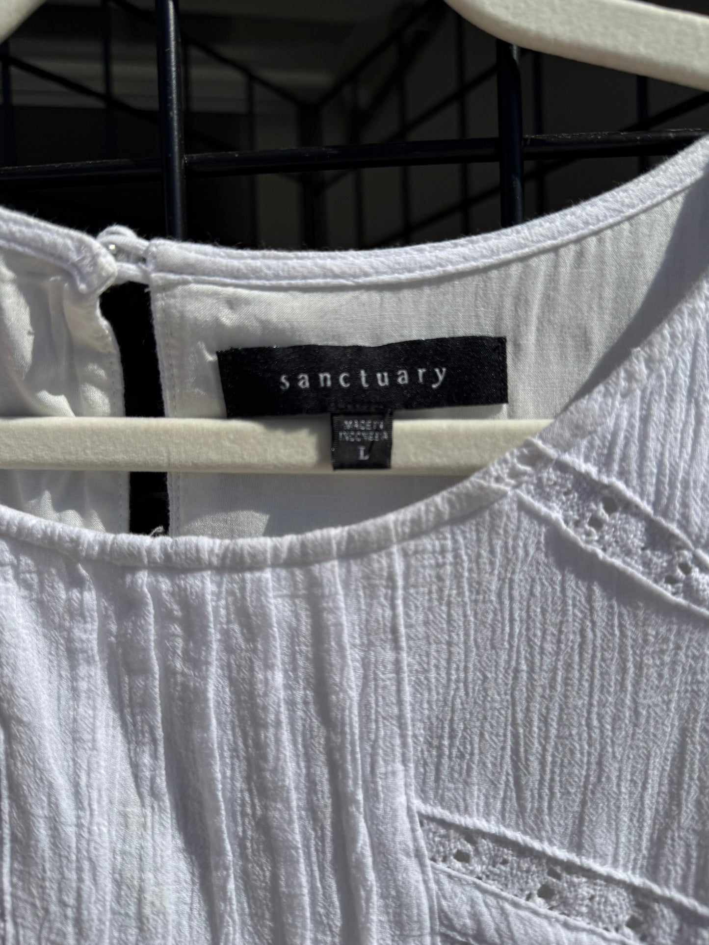 Sanctuary Textured White Knit Shift Dress - Luxury Consignment