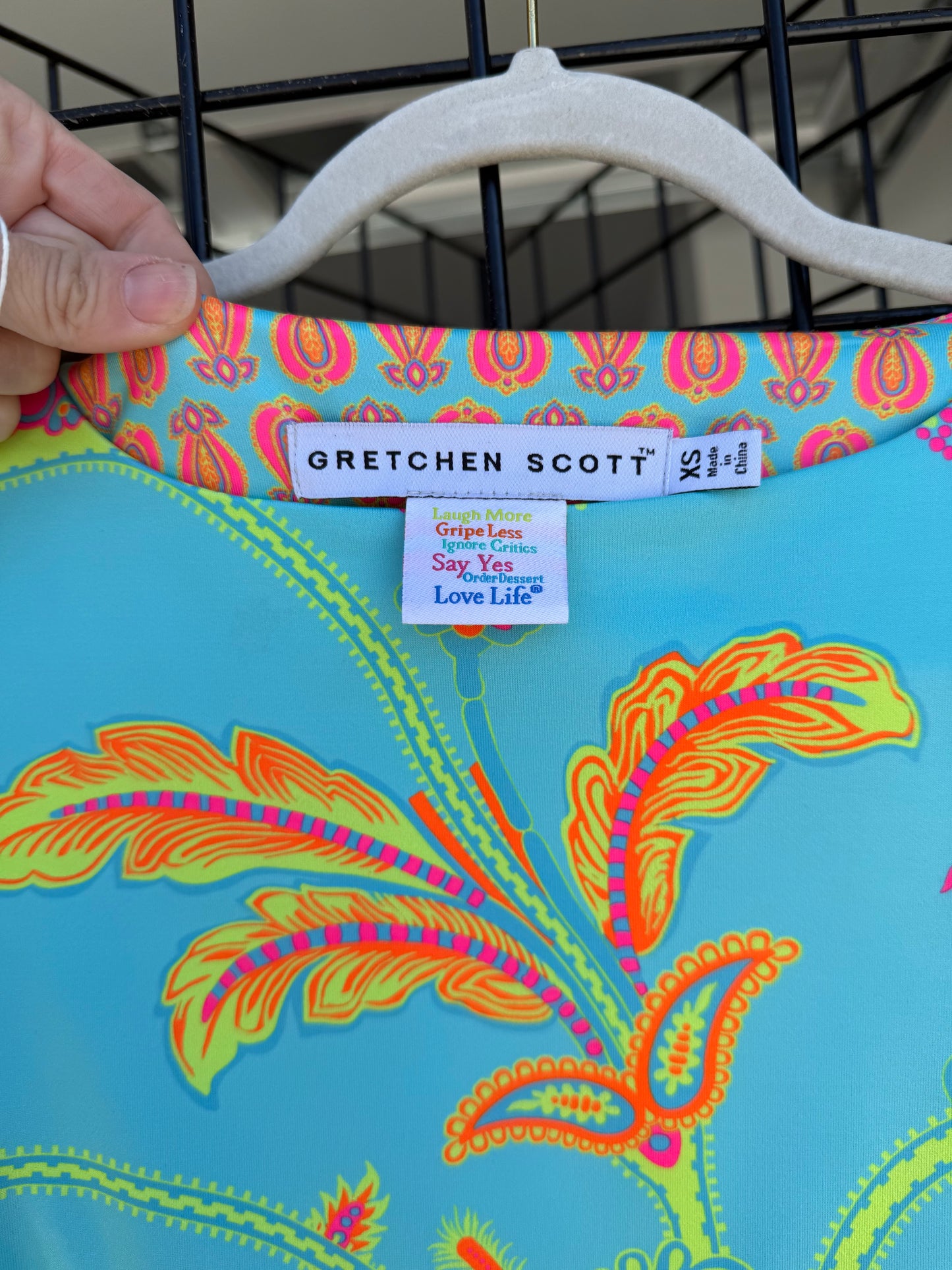 Gretchen Scott Turquoise Paisley Shift Dress | XS - Luxury Consignment